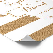 Affiche de bienvenue Mariage Rustic Floral Burlap (Coin)