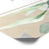 Affiche de bienvenue Mariage Rustic Gold Green (Coin)