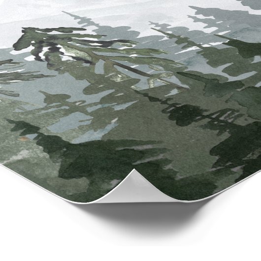 Affiche de bienvenue Mariage Rustic Mountain Pine (Coin)