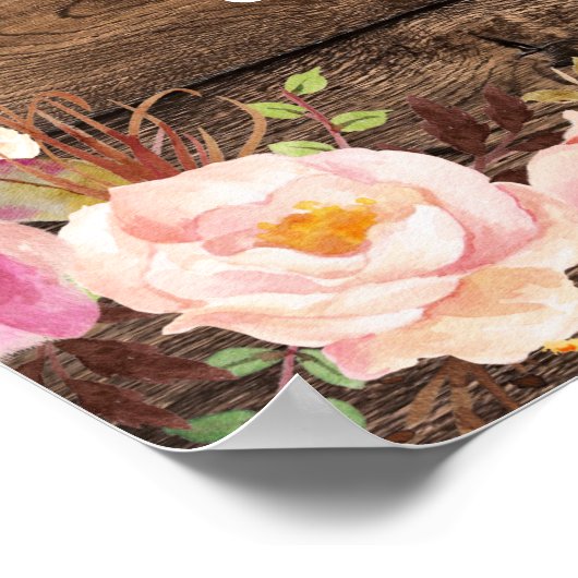 Affiche de bienvenue Mariage Rustic String Lights (Coin)