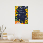 Affiche de bienvenue Mariage Rustic Sunflower Auto (Cuisine)