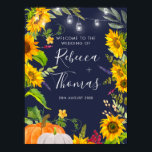 Affiche de bienvenue Mariage Rustic Sunflower Auto<br><div class="desc">Affiche de bienvenue Mariage Rustic Sunflower Automne</div>