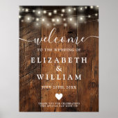 Affiche de bienvenue Mariage Rustic Wood String (Devant)