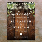 Affiche de bienvenue Mariage Rustic Wood String