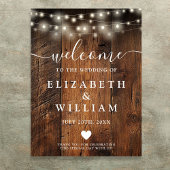 Affiche de bienvenue Mariage Rustic Wood String