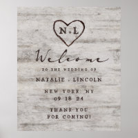 Affiche de bienvenue Mariage rustique