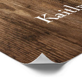 Affiche de bienvenue Mariage Rustique Brown Wood & (Coin)