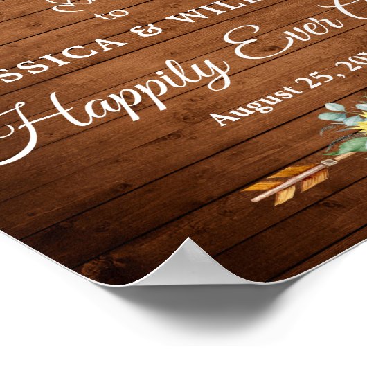 Affiche de bienvenue Mariage rustique des tourneso (Coin)