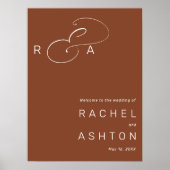 Affiche de bienvenue Mariage rustique en terre cui (Devant)