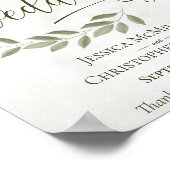 Affiche de bienvenue Mariage rustique Feuille Sage (Coin)