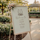 Affiche de bienvenue Mariage Rustique Western Boho