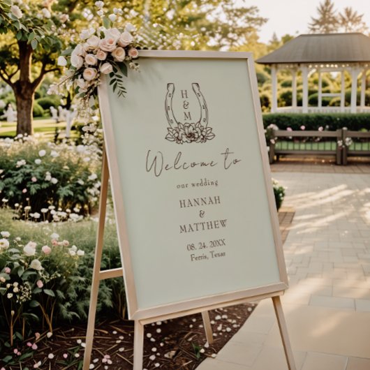 Affiche de bienvenue Mariage Rustique Western Boho