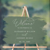 Affiche de bienvenue Mariage Sage Brush Strokes (Neutre)
