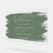 Affiche de bienvenue Mariage Sage Brush Strokes (Angle)