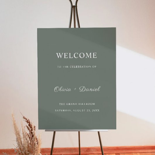Affiche de bienvenue Mariage Sage Green
