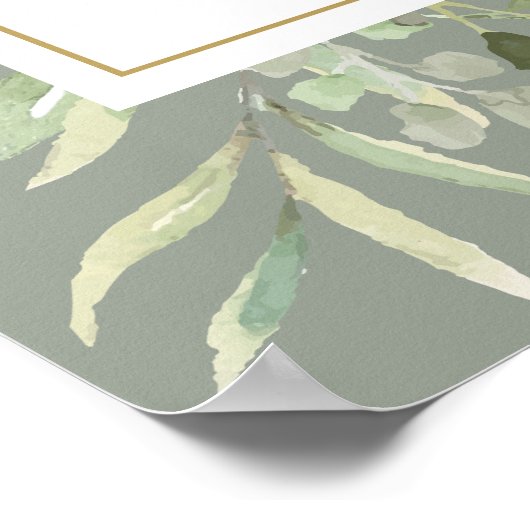 Affiche de bienvenue Mariage Sage Green Green (Coin)