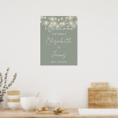 Affiche de bienvenue Mariage Sage Green String Lig (Cuisine)