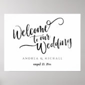 Affiche de bienvenue mariage - Script de brosse em (Devant)