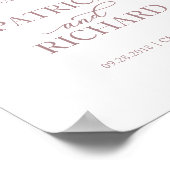 Affiche de bienvenue mariage | Script or Rose simp (Coin)