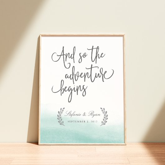 Affiche de bienvenue Mariage Seaglass Tides