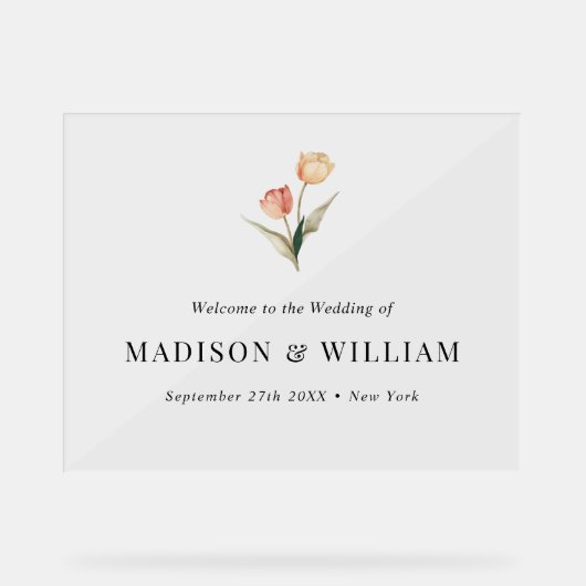 Affiche de bienvenue Mariage simple classique élég (Recto)