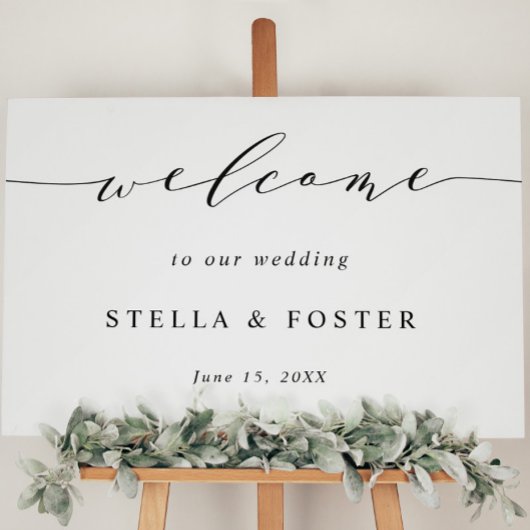 Affiche de bienvenue Mariage simple et moderne