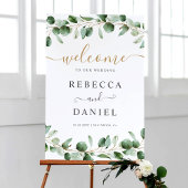 Affiche de bienvenue Mariage simple Eucalyptus Gre