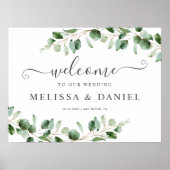 Affiche de bienvenue Mariage simple Eucalyptus Gre (Devant)