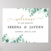 Affiche de bienvenue Mariage simple Eucalyptus Gre (Devant)