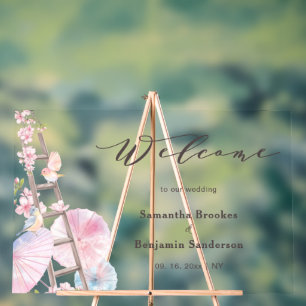 Affiche de bienvenue Mariage Spring Cherry Blossom