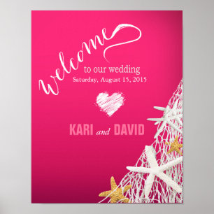 Affiche de bienvenue Mariage Starfish Netting fu