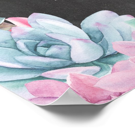 Affiche de bienvenue Mariage Succulentes Affiche (Coin)