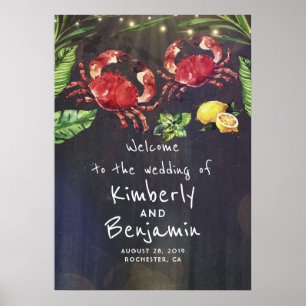 Affiche de bienvenue Mariage tropical