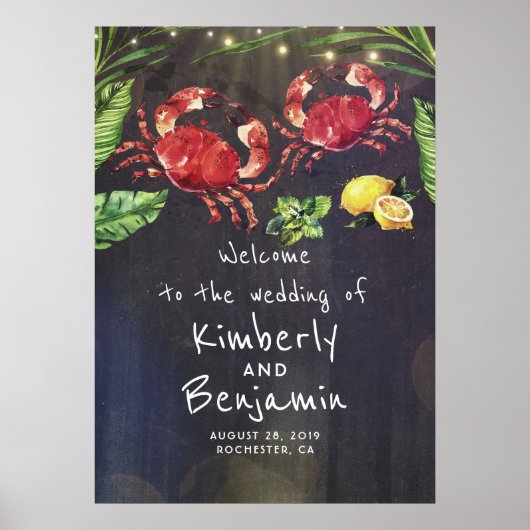 Affiche de bienvenue Mariage tropical (Devant)