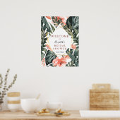 Affiche de bienvenue mariage Tropical Floral Gold (Cuisine)