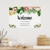 Affiche de bienvenue Mariage tropicale (Cuisine)