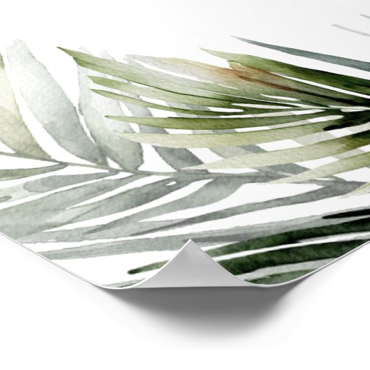 Affiche de bienvenue Mariage tropicale - Thème bot (Coin)