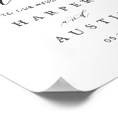 Affiche de bienvenue Mariage végétale du feuillage (Coin)