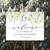 Affiche de bienvenue Mariage végétale du feuillage
