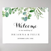 Affiche de bienvenue Mariage végétale Eucalyptus v (Devant)