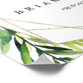 Affiche de bienvenue Mariage vert de destination g (Coin)