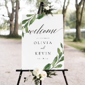 Affiche de bienvenue Mariage verte