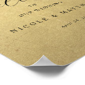 Affiche de bienvenue Mariage vertical noir et or c (Coin)