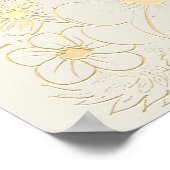 Affiche de bienvenue Mariage vintage Gold Floral (Coin)