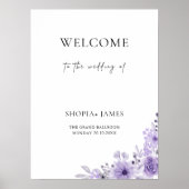 Affiche de bienvenue Mariage violet (Devant)