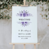 Affiche de bienvenue Mariage violet