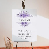 Affiche de bienvenue Mariage violet