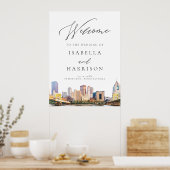 Affiche de bienvenue Mariage Watercolor Pittsburgh (Cuisine)