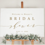 Affiche de bienvenue minimale de Fête des mariées<br><div class="desc">Simple script or signe de bienvenue de la douche nuptiale.</div>