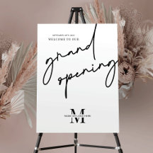 Affiche de bienvenue minimaliste de Grand Ouvertur